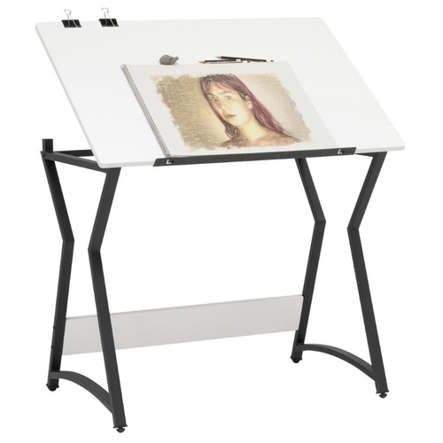 Artfusion Steel Hourglass Drawing Table 91x60cm - Black/White