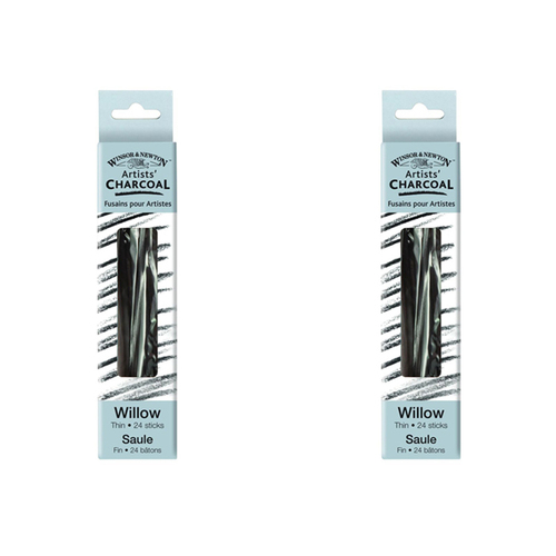 2x 24pc Winsor & Newton Willow Charcoal Art Drawing Sticks Thin