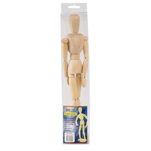 Jasart Wooden Manikin Drawing Aid 12in Male - Natural