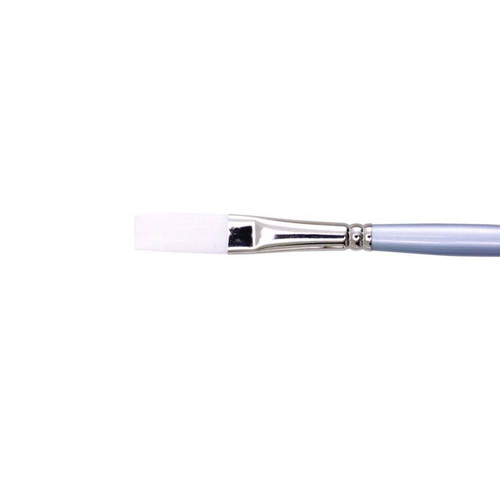 Jasart White Taklon Long Flat Paint Brush - Size 1/2