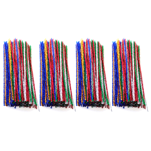 4x 100pc Jasart Pipe Cleaners 1x30cm - Chenille Assorted