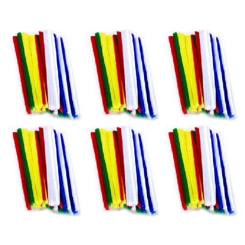 6x 50pc Jasart Pipe Cleaners 1x15cm - Chenille Assorted