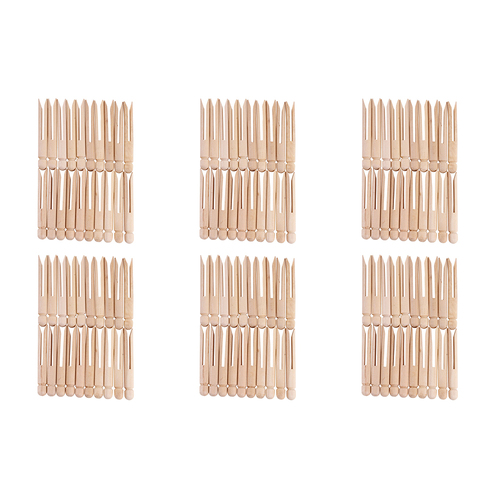 6x 24pc Jasart Wooden Dolly Pegs Art/Craft 11cm - Plain