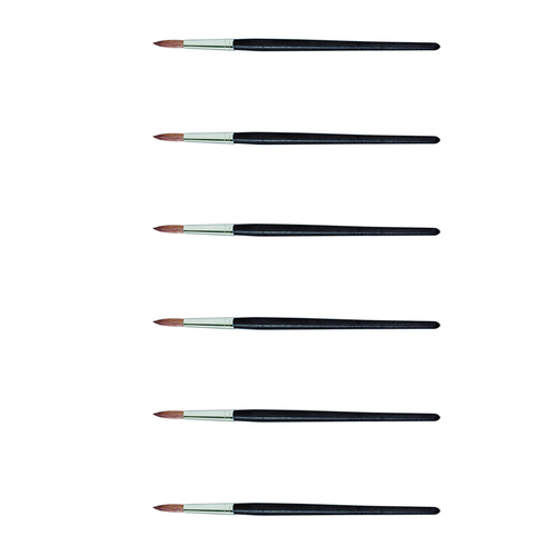 6PK Jasart Pony/Goat Round Watercolour Brush - Size 6