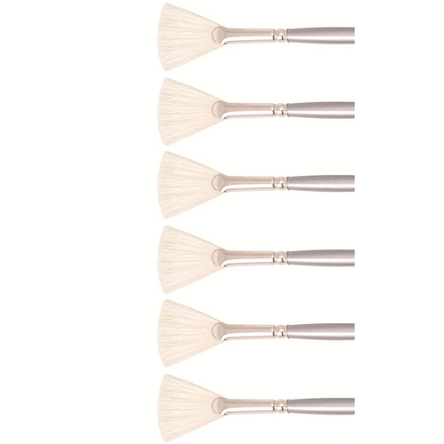 6PK Jasart Interlocking Hog Bristle Fan Brush - Size 4