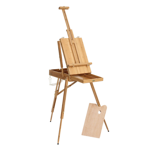 Jasart Bamboo Sketch Box Easel Painting Canvas Stand - Natural