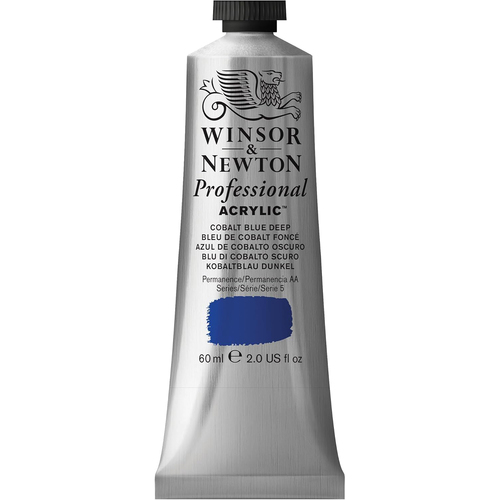 Winsor & Newton 60ml Professional Acrylic Colour Tube Cobalt Blue Deep S5