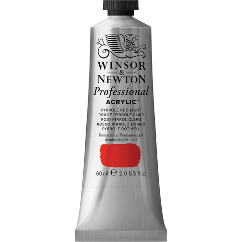 Winsor & Newton 60ml Professional Acrylic Colour Tube Pyrrole Red Light S4