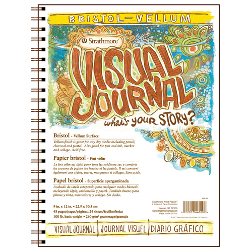 Strathmore Visual Art Journal Bristol Vellum - 9'' x 12'' 48 Page