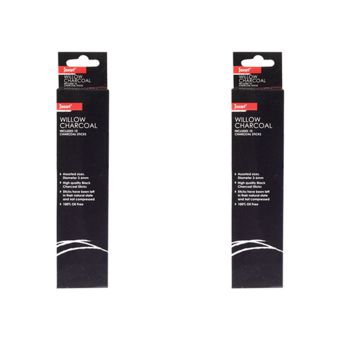 2x 10pc Jasart Willow Charcoal Sticks Oil-Free - Black