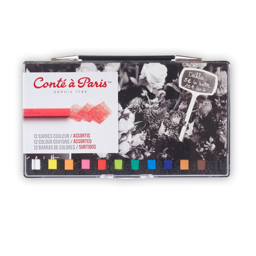 12pc Conte Carre Art Sketching Crayons Set - Assorted