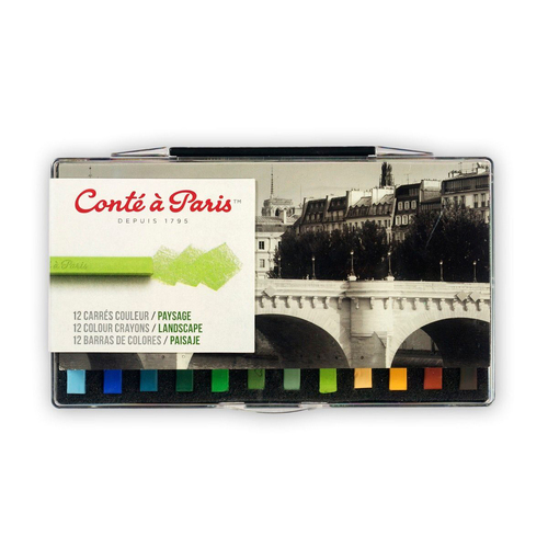 12pc Conte Carre Art Sketching Crayons Set  - White 2B