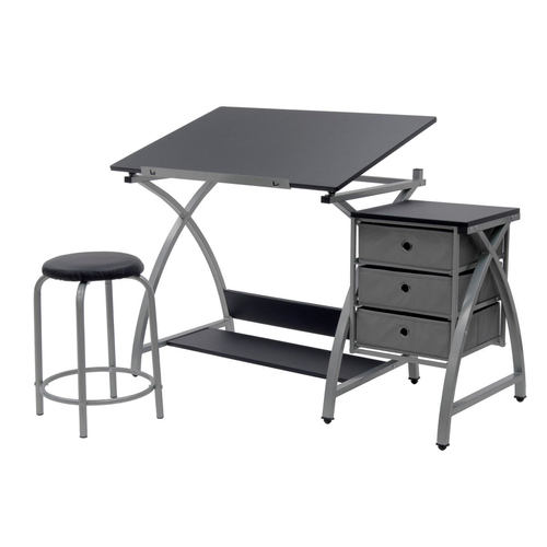 Avalon Multifunctional 3 Drawer Design Desk 99x64cm - Grey