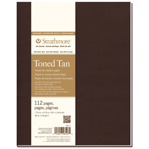 Strathmore 400 Series Toned Tan Softcover Art Journal 7.75x9.75'' 112 Sheets