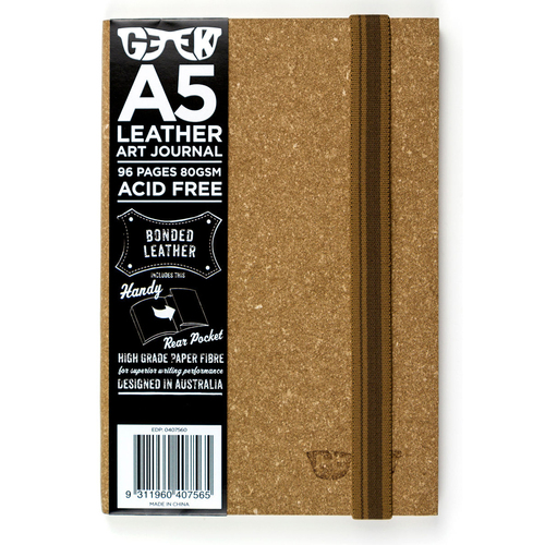 Geek Leather Cork Brown Art Journal A5 Home School