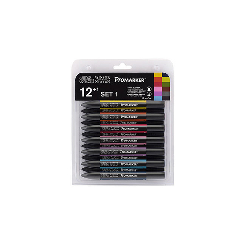 13pc Winsor & Newton ProMarker Colouring Marker - Set 1