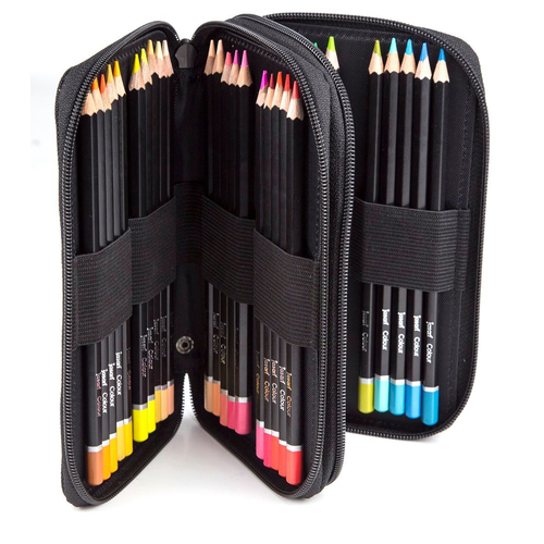 Jasart 48-Pencil Case Storage Organiser 20x12cm - Black