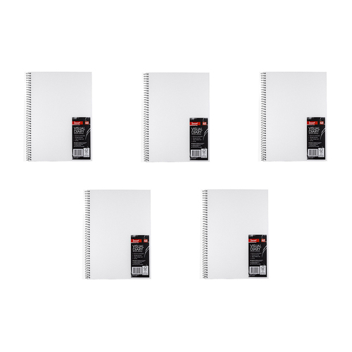 5PK Jasart A4 Wire Bound Drawing Visual Diary 110GSM - Clear