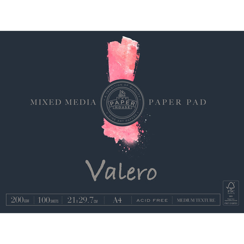 The-Paper-House Valero A4 Mixed Media Pad 100 Sheets 200gsm