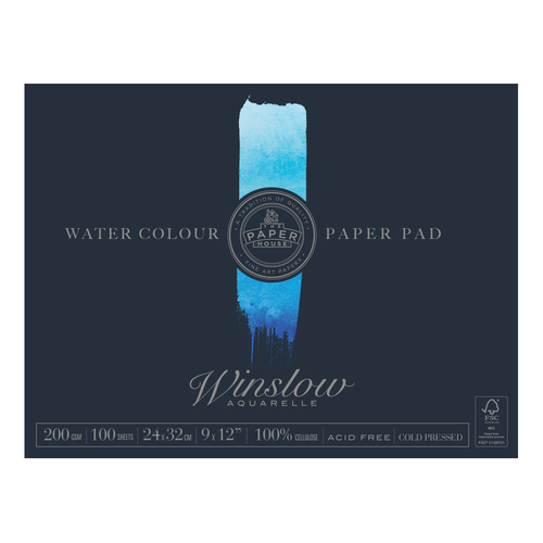 The-Paper-House Winslow Water Colour 9x12'' Pad 100 Sheets 200gsm