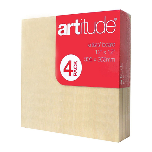 4pc Artitude Board Thin 12x12" Art/Painting Accessory