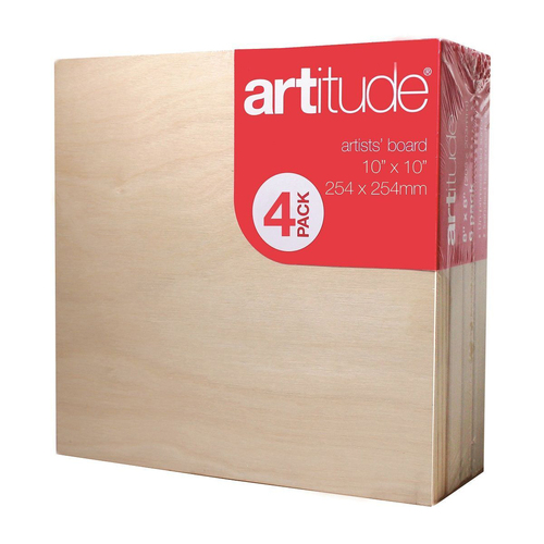 4pc Artitude Board Thick 10x10" Art/Painting Accessory