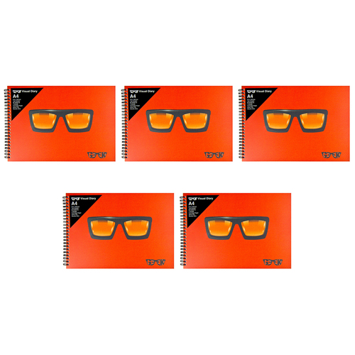 5PK Geek Visual Diary Thick Glasses A4  Home School Stationary 