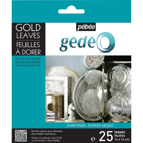 25pc Pebeo Gedeo Gilding Leaves Silver Art And Craft Set