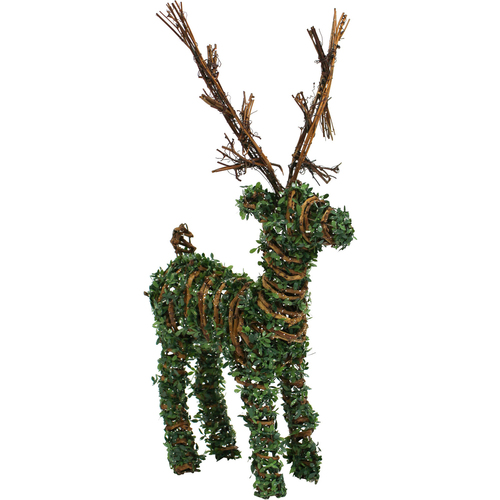 LVD 38cm Rattan Reindeer Topiary Home/Garden Christmas Decor