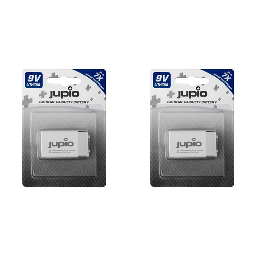 2PK Jupio Non-Rechargeable Lithium Battery 9V VPE-10 - White/Grey