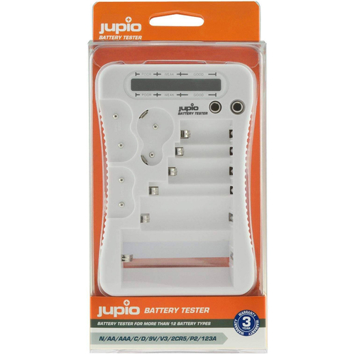 Jupio Battery Tester Suits CR123A/CR2/CR-V3/2CR5/CR-P2 - White