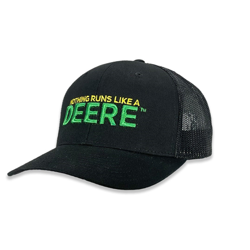 John Deere Nothing Runs Like a Deere Trucker Mesh Cap-Black