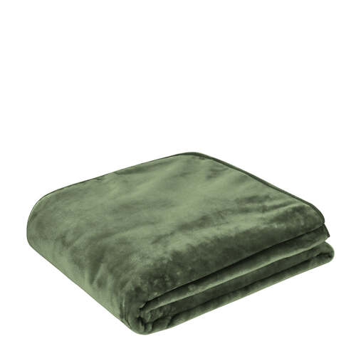 J. Elliot Home Solid Faux Mink Blanket 600GSM 220x240cm Sea Kelp