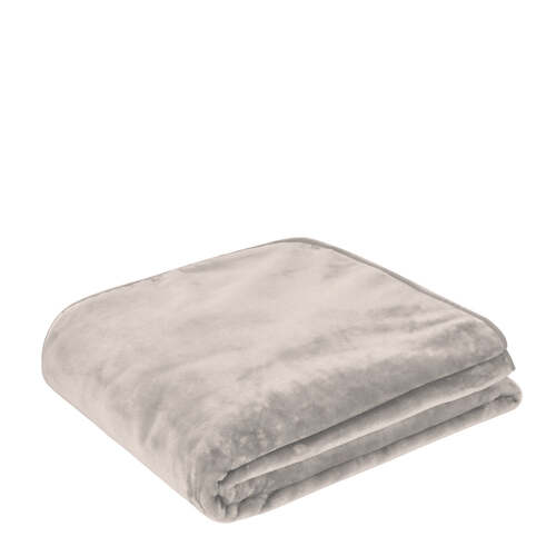 J. Elliot Home Solid Faux Mink Blanket 600GSM 220x240cm Grey Beige