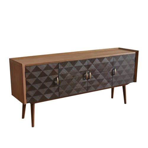 J.Elliot Home 4-Door Ansel 170cm Wood Sideboard - Black & Natural