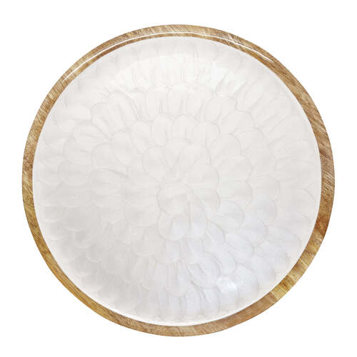 J.Elliot Como 29cm Round Footed Serving Plate - Pearl