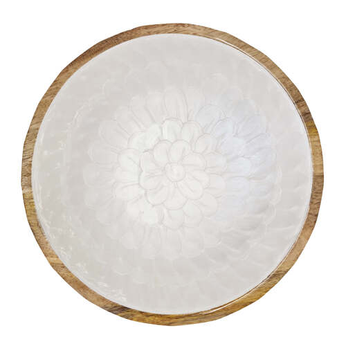 J.Elliot Como 34cm Round Salad Bowl - Pearl/Natural