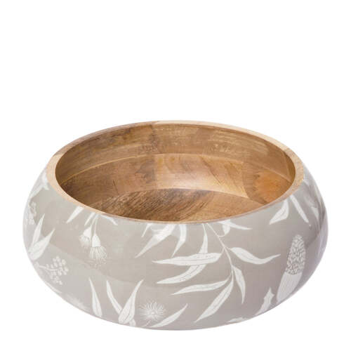 J.Elliot Home Bindi 30cm Round Serving Salad Bowl - Grey Beige