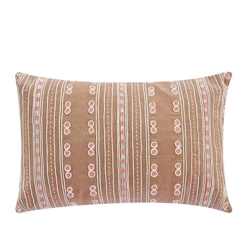 J.Elliot Home Emily 35x55cm Cushion Rectangle - Warm Taupe Multi