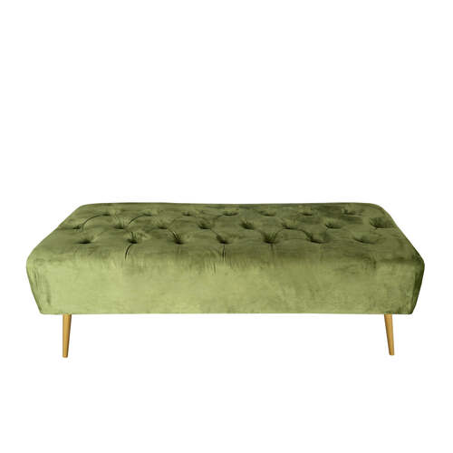 J.Elliot Home Roxanne 122x44cm Velvet Bench - Olive & Gold