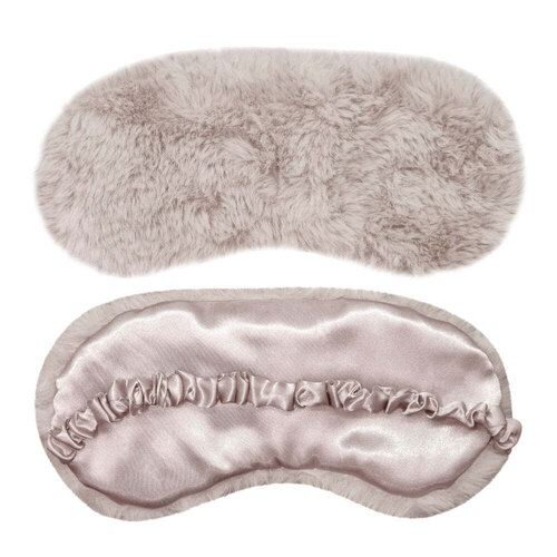 2PK J. Elliot Home Layla Faux Fur Eye Mask 20x10cm Nude