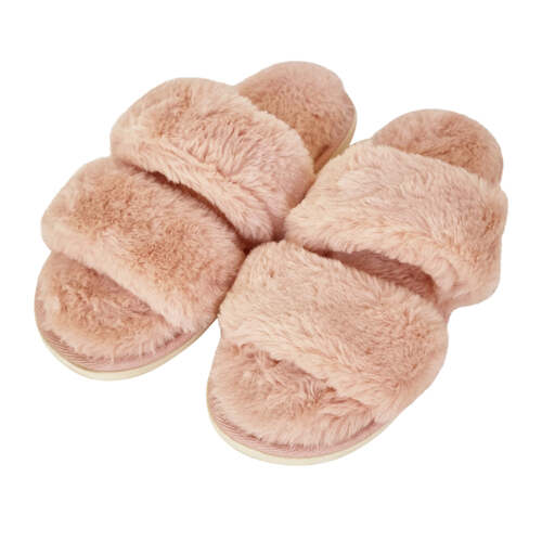 J. Elliot Home Layla Women's Faux Fur Slipper EU37/AU6 S-M Soft Pink