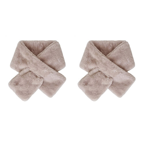 2PK J. Elliot Home Layla Faux Fur Neck Warmer 95x135cm Nude