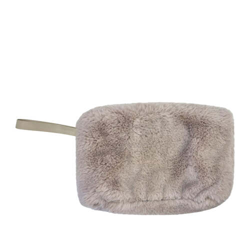 J. Elliot Home Layla Faux Fur Cosmetic Bag 24x14.5cm Nude