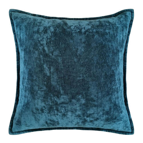 J. Elliot Home Veronica Cotton Velvet Cushion 50x50cm Steel Blue