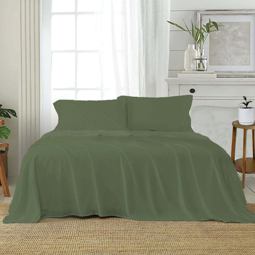 J Elliot Home 1200TC Cotton Rich Queen Sheet w/Pillowcases Set - Olive