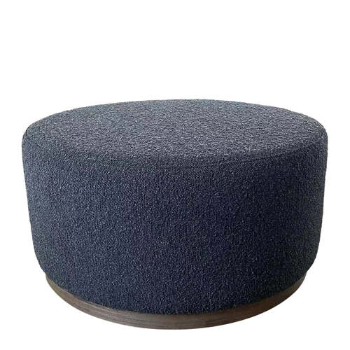 J.Elliot Home Senora Round 80x41cm Ottoman Stool  - Charcoal