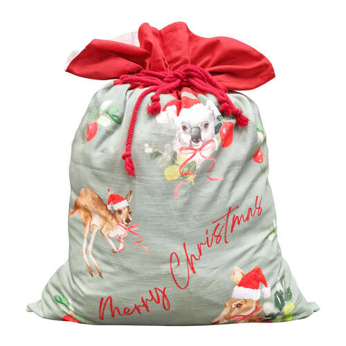 J.Elliot Home Outback Christmas Santa Sack 60x80cm Mint Multicolour