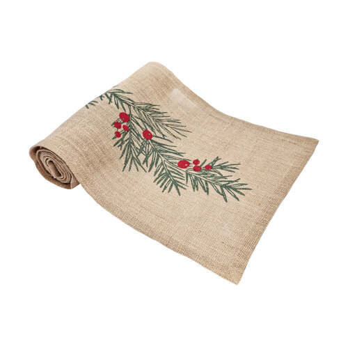 J.Elliot Home Mistletoe Christmas Jute Runner 40x180cm Natural