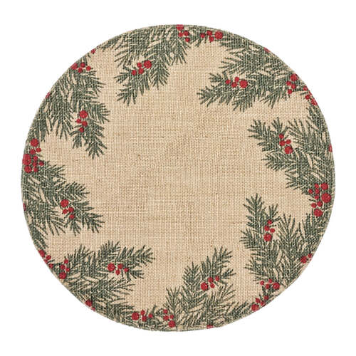 4pc J.Elliot Home Mistletoe Christmas Jute Placemat 35cm Natural